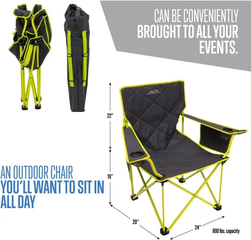 Miniatura 2 de ALPS Mountaineering King Kong - Sillas de camping para adultos con portavasos de malla y bolsillos, construidas duraderas y fiables con marco