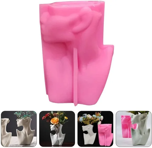 Miniatura 2 de GANAZONO Molde de jarrón de cuerpo humano de 6.88 x 4.33 x 2.95 pulgadas, molde de fundición de silicona para bricolaje, florero, soporte