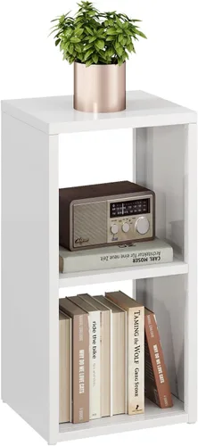 Miniatura 13 de Organizador de almacenamiento vertical de 2 cubos de metal, estantería corta negra con espalda abierta, estante de almacenamiento de cubo pequeño