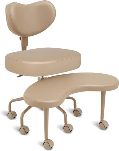 Miniatura 25 de Silla de escritorio extragrande, para sentarse con piernas cruzadas, con cojín de respaldo y reposabrazos ajustables, fabricada en tela, con ruedas