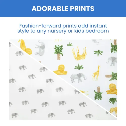 Miniatura 4 de Delta Children babyGap TrueSleep - Sábanas ajustables para cuna y niños pequeños (paquete de 2 unidades), diseño de amigos de safari (paquete de 2)