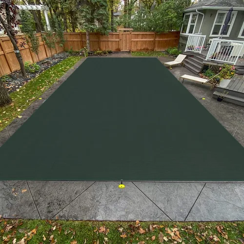 Miniatura 8 de Windscreen4less Cubierta de Piscina Enterrada Rectangular de 8'x8' de Malla de Seguridad de Invierno para Piscina con Cable de Alambre (Gris Claro)