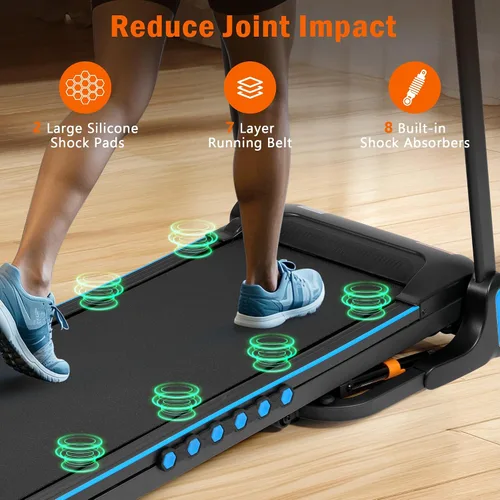 Miniatura 4 de Cinta de correr plegable resistente para uso doméstico, máquina eléctrica para correr, trotar y caminar con soporte para dispositivos, inclinación