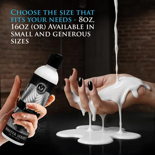 Miniatura 6 de Master Series Jizz Lubricante a Base de Agua Sin Perfume Textura Blanca Cremosa para Realismo Visual No Mancha y Deslizante Fácil de Limpiar