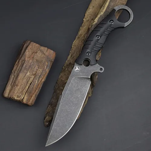 Miniatura 3 de Cuchillo de hoja fija de 12.2 pulgadas, mango de acero G10 DC53, cuchillo de garra para exteriores, herramientas EDC de campamento, fundas Kydex