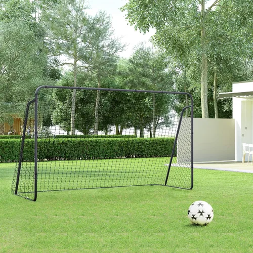 Miniatura 2 de SONGMICS Portería de fútbol para niños, en jardín, patio, parque, playa, tubos de metal y red de PE, montaje rápido, negro USZQ366B01V1