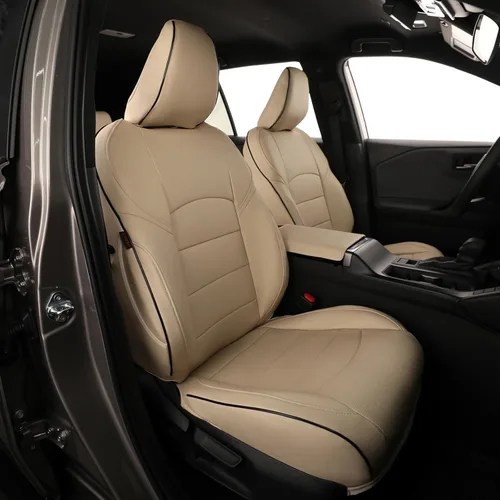 Miniatura 8 de EKR - Juego completo de fundas de asiento de cuero para automóvil de ajuste personalizado (color negro)