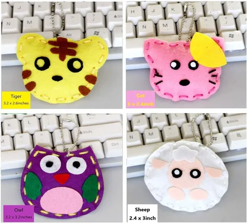 Miniatura 3 de Kit de costura para niños, kit de manualidades para aprender a coser, estilo de animales encantadores: rana, búho, zorro, gato, conejo, perro, pato