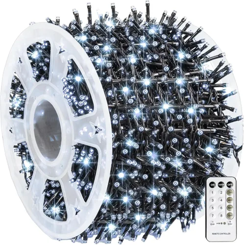 Miniatura 23 de Dazzle Bright - Guirnalda de luces de Navidad para exteriores, 1000 luces LED de 328 pies, enchufe de luz de hada con control remoto, 8 modos
