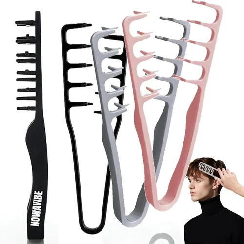 Miniatura 11 de Nowavibe Magic Comb - Peine de peinado con textura para hombres y mujeres, volumen y textura instantáneos, sin roturas ni tirones, estilos en Negro
