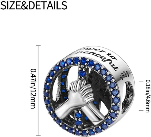 Miniatura 21 de Pandach Dijes colgantes de plata de ley 925 para pulseras y collares, dijes colgantes de Madonna con cuentas de girasol, joyería para mujer