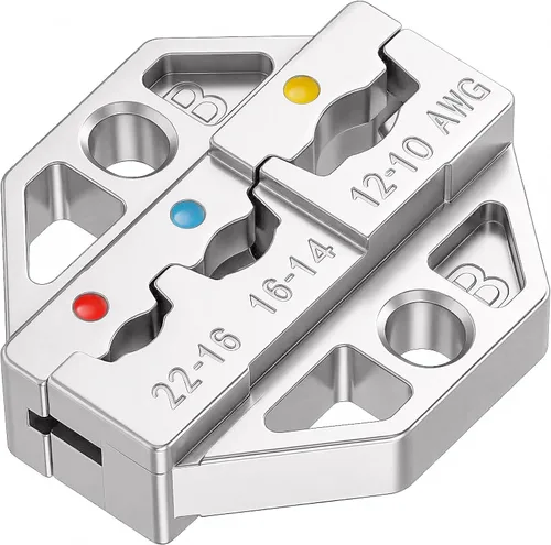 Miniatura 12 de haisstronica - Juego de herramientas de crimpado - 6 piezas de matrices de crimpado para termorretráctiles, nailon aislado, no aislado, terminal