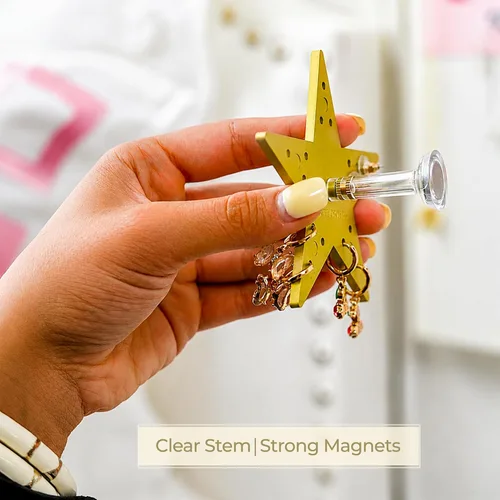 Miniatura 8 de Organizador magnético de joyas montado en la pared Almacenamiento de joyas colgantes Soporte de joyería Preppy Soluciones de almacenamiento