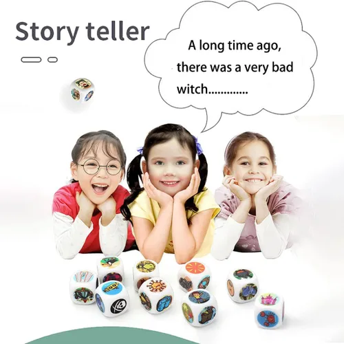 Miniatura 6 de Happy Story - Paquete de 9 cubos coloridos – Un viaje feliz contar cubos y dados de lenguaje oral, 54 imágenes, combinación de historias ilimitadas