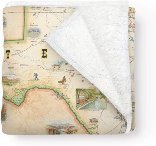 Miniatura 39 de Xplorer Maps Manta de forro polar del Parque Nacional Acadia Manta de 58 x 50 pulgadas Arte original dibujado a mano