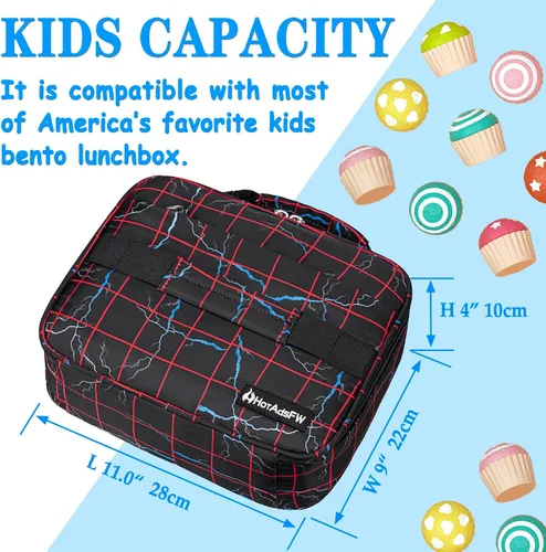 Miniatura 2 de Lonchera con aislamiento térmico para niños de 3, 4, 5, 6, 7, 8, 9, 10, 11, 12, para el regreso a la escuela, reutilizable, congelable, pequeña