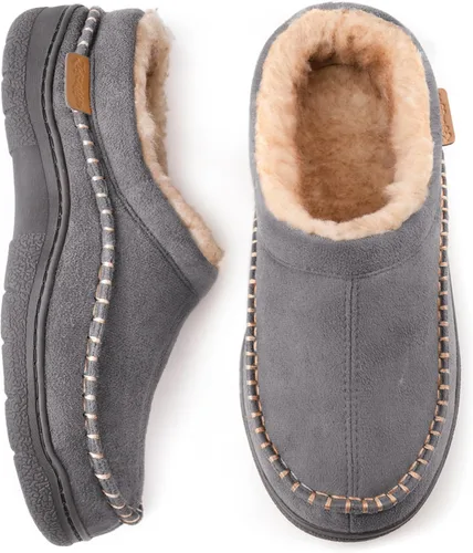 Miniatura 15 de Zigzagger - Pantuflas tipo mocasín para hombre, para interiores y exteriores, pantuflas cálidas, cómodas, mullidas y anchas