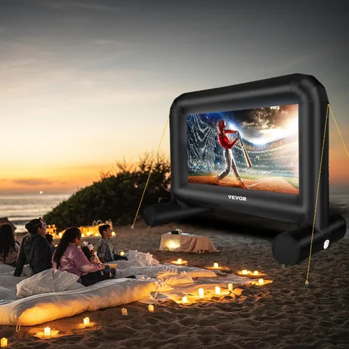 Miniatura 8 de VEVOR Pantalla de cine inflable, pantalla de proyector inflable de 14 pies para exteriores con soplador y bolsa de transporte, proyección