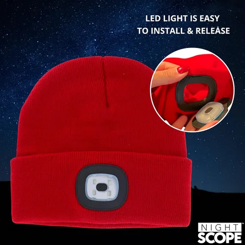 Miniatura 2 de Night Scope Rechargeable LED Warm Knit Beanie foe Women Men