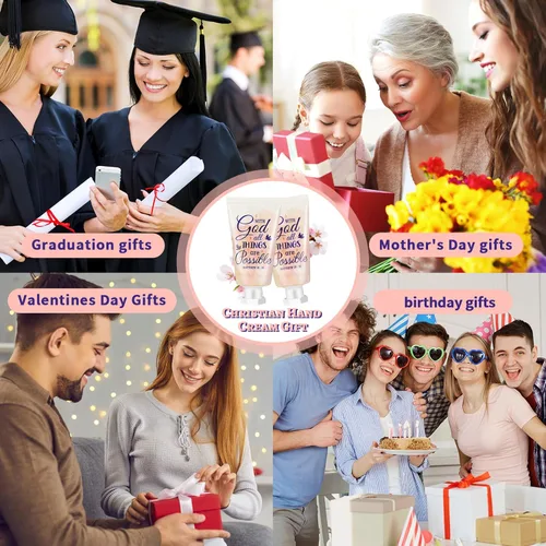 Miniatura 6 de Paquete de 50 Lociones Cristianas para Manos a Granel Regalos para Mujeres Rellenos de Calcetines de Navidad Regalos Bíblicos Mini Loción de Manos
