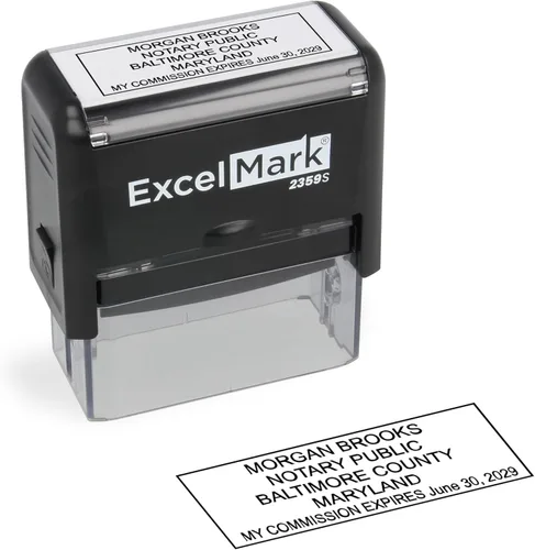 Miniatura 42 de ExcelMark Sello Notarial para los 50 Estados - Sello Oficial del Estado - Texas Negro