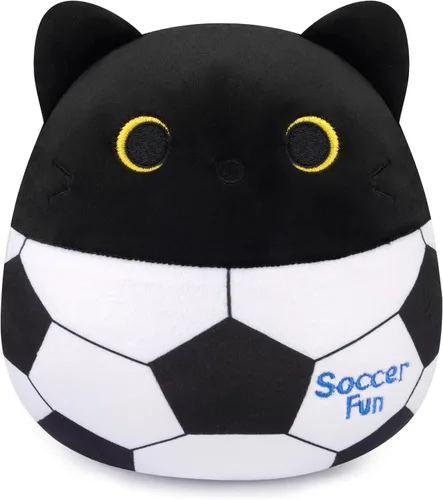 Miniatura 15 de Peluche de gato negro de 8 pulgadas con pastel, lindo regalo de cumpleaños negro para niñas, niños y gatos, decoración de la habitación del hogar