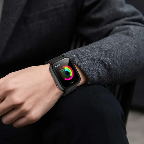 Miniatura 6 de Paquete de 2 fundas rígidas de policarbonato compatibles con Apple Watch, con protector de pantalla de cristal templado sin burbujas para accesorios