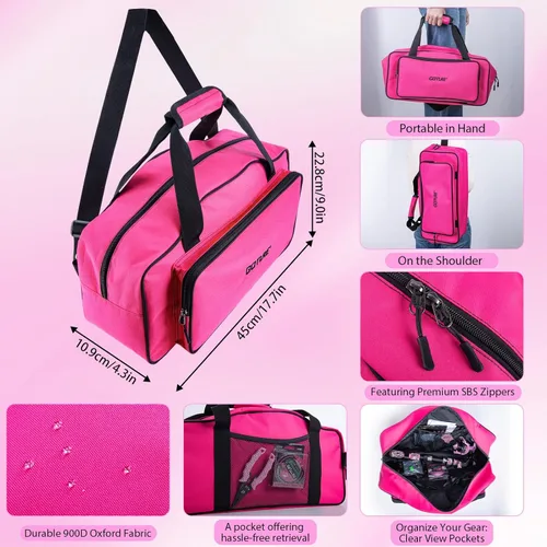 Miniatura 4 de Goture Combo de caña de pescar y carrete rosa - Carrete giratorio ML Action con bolsa rosa - Kit de caña telescópica para principiantes, viajes