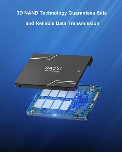Miniatura 3 de RAOYI 1 TB SSD SATA III de 6 Gb/s de 2.5” interno 3D NAND Flash Unidad de estado sólido SSD de rendimiento avanzado de hasta 550 MB/s SATA 3 SSD