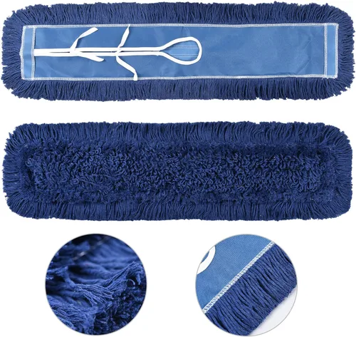 Miniatura 11 de Matthew Cleaning - Cabezales de repuesto lavables de algodón de resistencia industrial de 24 pulgadas para uso residencial y comercial, ajuste a Azul