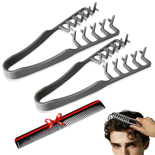 Peine texturizado para hombres, paquete de 2 peines texturizantes para volumen de cabello, peine de textura de cabello, peine de peinado de