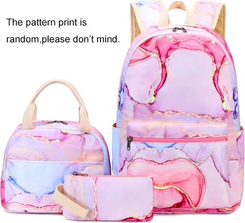 Miniatura 58 de LOIDOU Mochila para adolescentes y niñas, mochila escolar con lonchera y estuche para lápices, juego de bolsas escolares 3 en 1