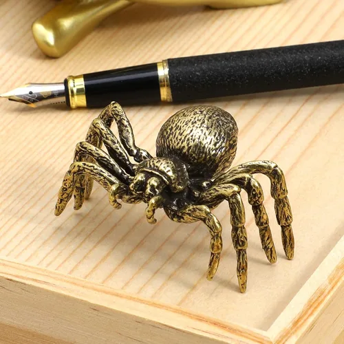 Miniatura 8 de TOYANDONA Decoración del hogar, decoración del hogar, figura de araña de latón, estatua de Feng Shui, escultura de animales, riqueza, buena suerte