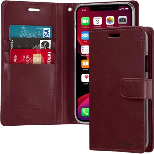 Miniatura 25 de GOOSPERY Blue Moon Wallet para Samsung Galaxy Note 10 Case (2019) Funda de cuero con tapa (Negro)