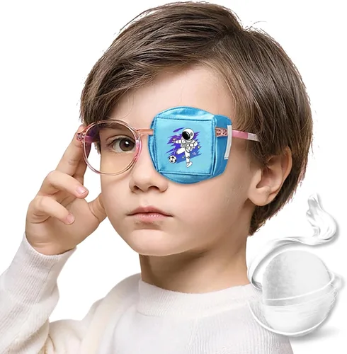 Miniatura 13 de Parches para ojos para niños, parche de seda reutilizable para ojos perezosos, parches ortopédicos de ambliopia para niños y niñas, cubierta de ojo