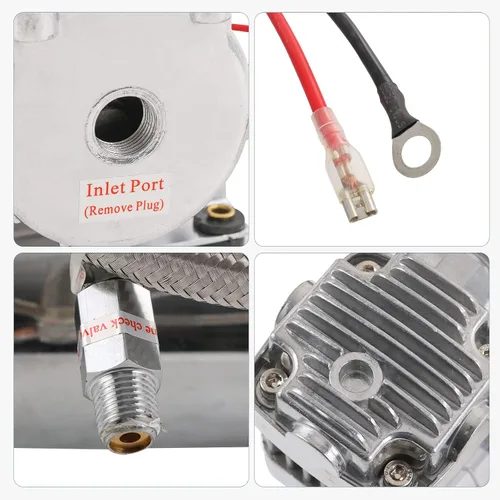 Miniatura 4 de DICMIC Compresor de aire de cromo de 12V 444C 200 PSI para automóvil/motocicleta