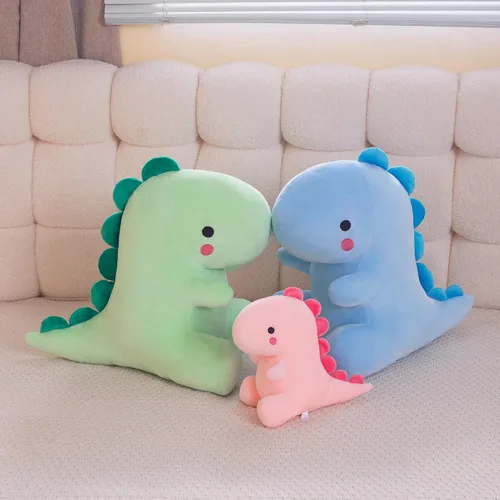Miniatura 6 de Peluche de dinosaurio de peluche, juguetes lindos de anime, almohada suave de dinosaurio de anime, regalo para niños y niñas, color azul, 10.8 C-blue