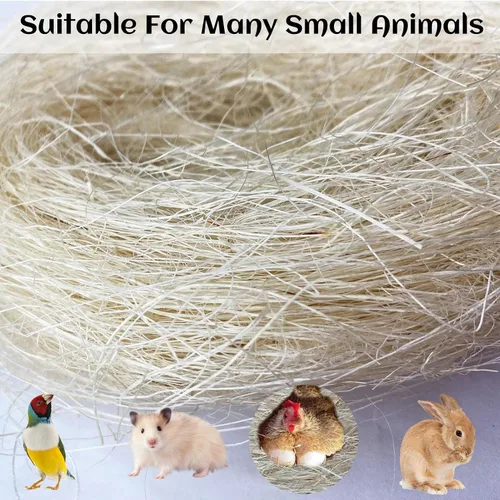 Miniatura 7 de kathson Materiales de anidación de pájaros, fibra de coco, material de cama cálido y transpirable, seda de lino para pájaros pequeños animales