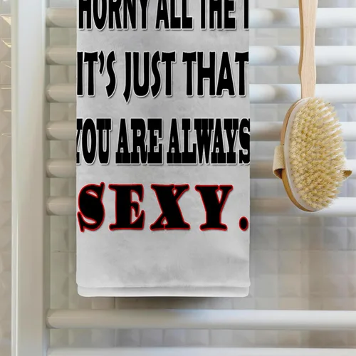 Miniatura 2 de 3dRose - RinaPiro - Citas de sexo - No es que estoy cachonda todo el tiempo, es solo que siempre sexy. - Toallas (twl-261472-2), Blanco, 15" x 22