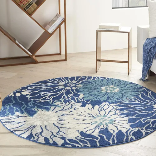 Miniatura 48 de Nourison Passion - Alfombra azul, de 6 pies, 7 pulgadas x 9 pies, 6 pulgadas, floral, campestre, fácil de limpiar, no desprende pelo