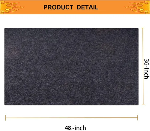 Miniatura 6 de Brinman Tapete para debajo de la parrilla, tapete protector de aceite absorbente de alta calidad de 36 x 48 pulgadas para terraza y patio, tapete