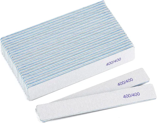 Miniatura 19 de 10 unidades de limas de uñas de grano 80/80 rectangulares para uñas acrílicas, limas de pulido reutilizables de doble cara, tableros de lima de uñas