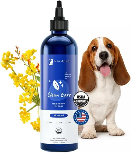 Miniatura 6 de kin+kind Clean Ears - Solución de limpiador de oídos para perros sin enjuague natural, sin enjuague, orgánico USDA, no graso, 4 onzas líquidas
