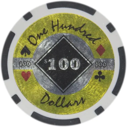 Brybelly Black Diamond Poker Chip - Compuesto de arcilla pesada de 0.49 oz, paquete de 50 ($100 negro)