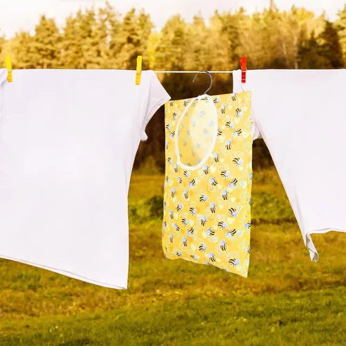 Miniatura 6 de Soporte para pinzas para ropa de panal de abeja – 2 bolsas para ropa de abeja – 15 x 11 pulgadas – Bolsa colgante para lavandería y uso al aire libre