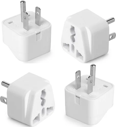 Miniatura 11 de Bates - Adaptador universal de enchufe de viaje, paquete de 2, convierte enchufes de la UE/Reino Unido y Asia a enchufe de EE. UU., adaptador
