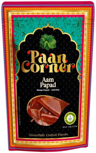 Paan Corner Aam Papad, papada de mango, ingredientes limpios, 4.23 onzas