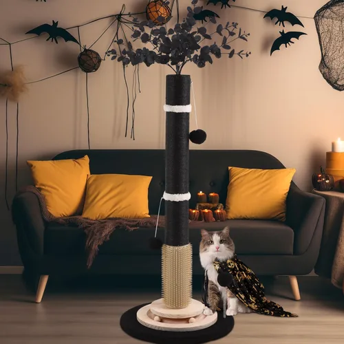 Miniatura 3 de Postes rascadores para gatos de interior y adultos, poste rascador gótico de Halloween de 45 pulgadas de alto con cuerda de sisal de 3.5 pulgadas
