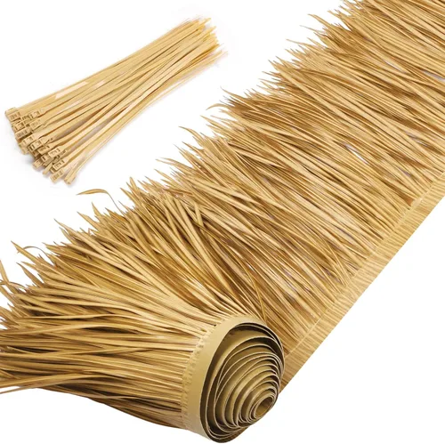 Miniatura 7 de Rollo de paja de palma, rollo de paja de palma, paneles de techo de paja estilo mexicano, techos de paja de tiki hut palapa, césped ciego de pato