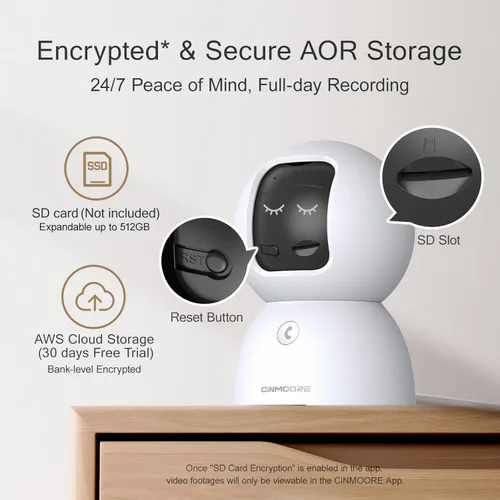 Miniatura 6 de Cámara de seguridad 3K mejorada para interiores, lapso de tiempo gratuito, seguimiento AI e ID facial, cámaras PTZ de monitor